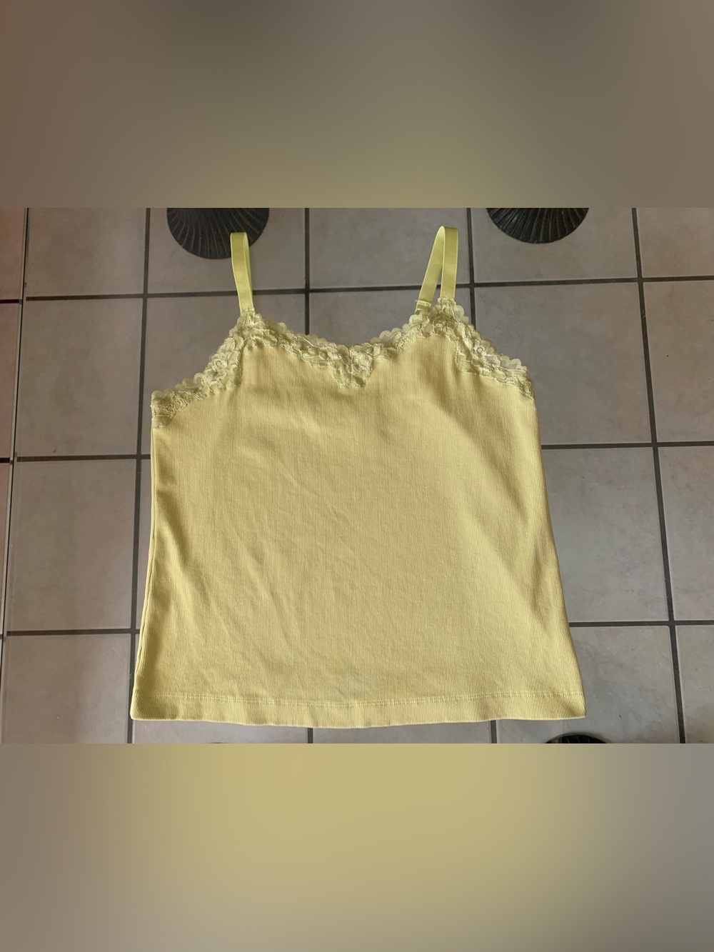 Chico's LimeYellow Lace-Trim Camisole Top